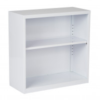 OSP Home Furnishings HPBC11 Metal Bookcase in White Finish